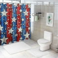 thumbnail image 7 of Creowell 4th of July Party Decorations Red White Blue Shower Curtain,  Star Firework Patriotic Decor Fourth of July Photo Backdrop Streamers for Memorial Day Independence Day Labor Day 36x72, 7 of 7