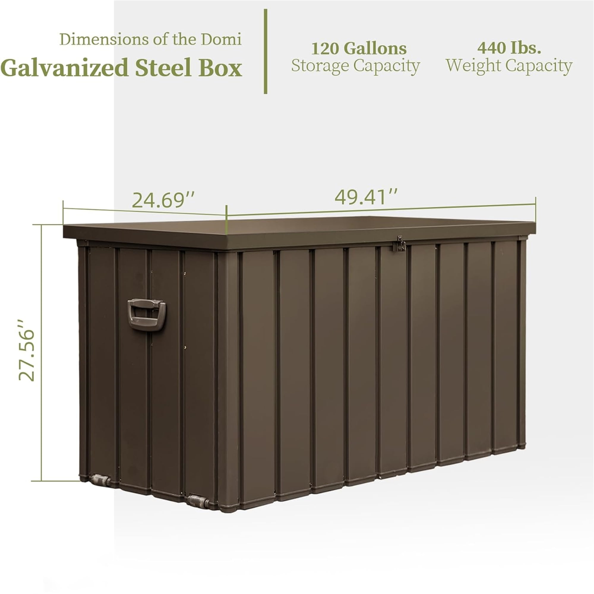 Aimee Lii 120 Gallon Outdoor Storage Deck Box Waterproof, Large Patio Storage Bin for Outside Garden Tools, Lockable, Brown