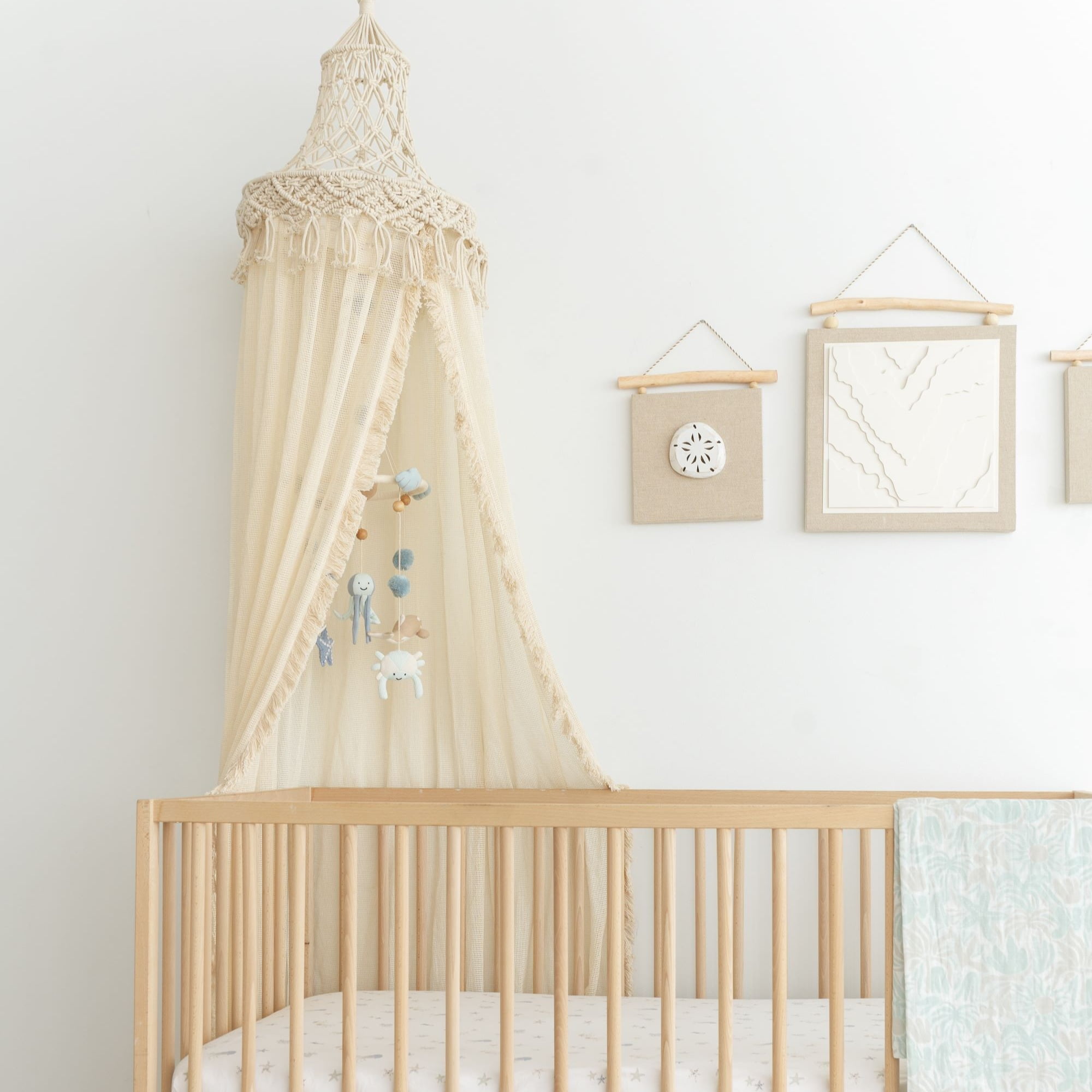 Crane Baby Crib Canopy, Macrame Bed Canopy, Boho Nursery Decor, Baby Room Decor, Play Room Canopy For Girls Room & Boys Room, Canopy For Bed, Reading Nook For Kids
