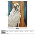thumbnail image 4 of COMIO  French Bulldog Throw Blanket Fun Pet Pattern on Blue Background Blanket Soft Warm Cozy for Sofa Couch Bed, 4 of 6