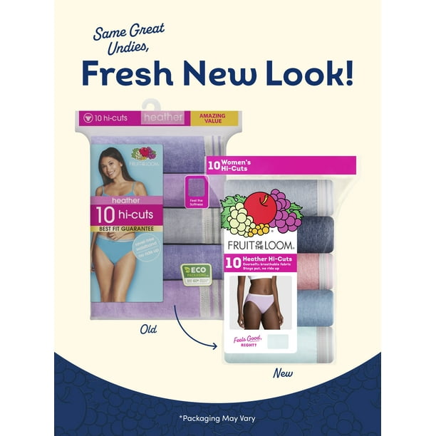 新品未使用BRIEFING ladies Fruit of the Loom Women's Cotton Hi-Cut Brief Underwear, 10-Pack