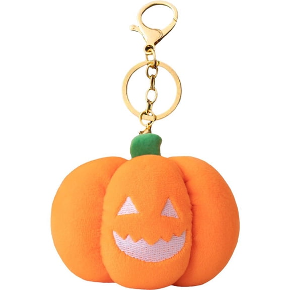 Cartoon Pumpkin Keychain Plush Pumpkin Charm Lighted Key Ring Vintage Halloween Accessories for Purse Backpack Decoration