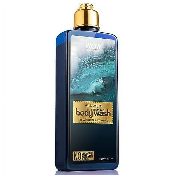WOW Skin Science Wild Aqua Foaming Body Wash, Women's Body Wash, Mens Body Wash, Vitamin E Body Wash, Dry Skin Acne Body Wash Women Moisturizing, Shower Gel Body Wash For All Skin Types (250ml)