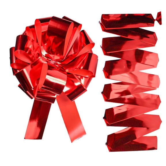 Big Car Bow Giant Car Bow with 20 ft Ribbon for Large Gift Wrapping New Houses Huge Present Birthday Christmas Decor(20 Inch,Glossy Red)