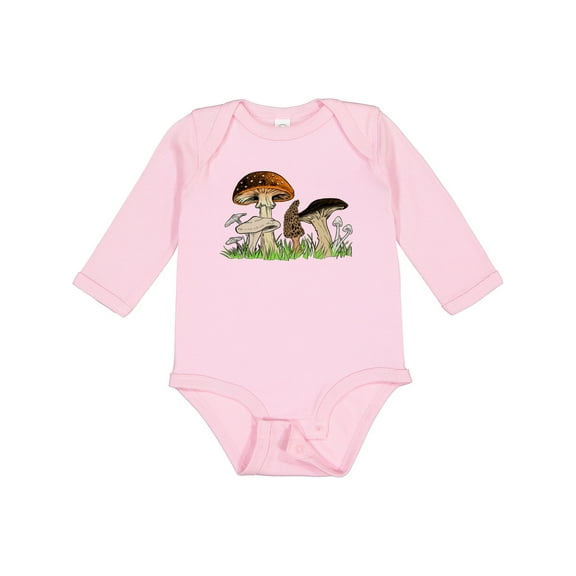 Inktastic Mushroom Hunting for Morel Mushroom Boys or Girls Long Sleeve Baby Bodysuit