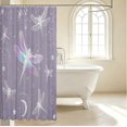 thumbnail image 3 of Erosebridal Boho Dragonfly Shower Curtain 72Wx78L,Dreamy Flower Bath Curtain,Lavender White, 3 of 5