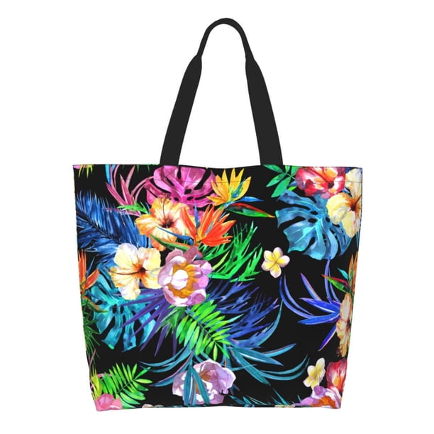 Disketp Colorful Flowers Bolsa Tote Estampada para Mujer, Bolso de Hombro y de Mano para Compras y Viajes