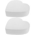 thumbnail image 1 of SEWACC 2pcs Heart Shaped Cake Dummies 8inch Foam Cake Dummies Cake Decorating Foam Cake Models Cake Modeling for Valentine s Day Wedding Birthday Party, 1 of 8