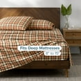thumbnail image 6 of Bare Home Luxury 100% Cotton Flannel Twin-XL Sheet Set, Deep Pocket, 3-Piece, Red Lodge Plaid, 6 of 10