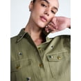 thumbnail image 4 of Free Assembly Women's Embellished Cotton Utility Shirt With Long Sleeves, Sizes XS-XXL, 4 of 5