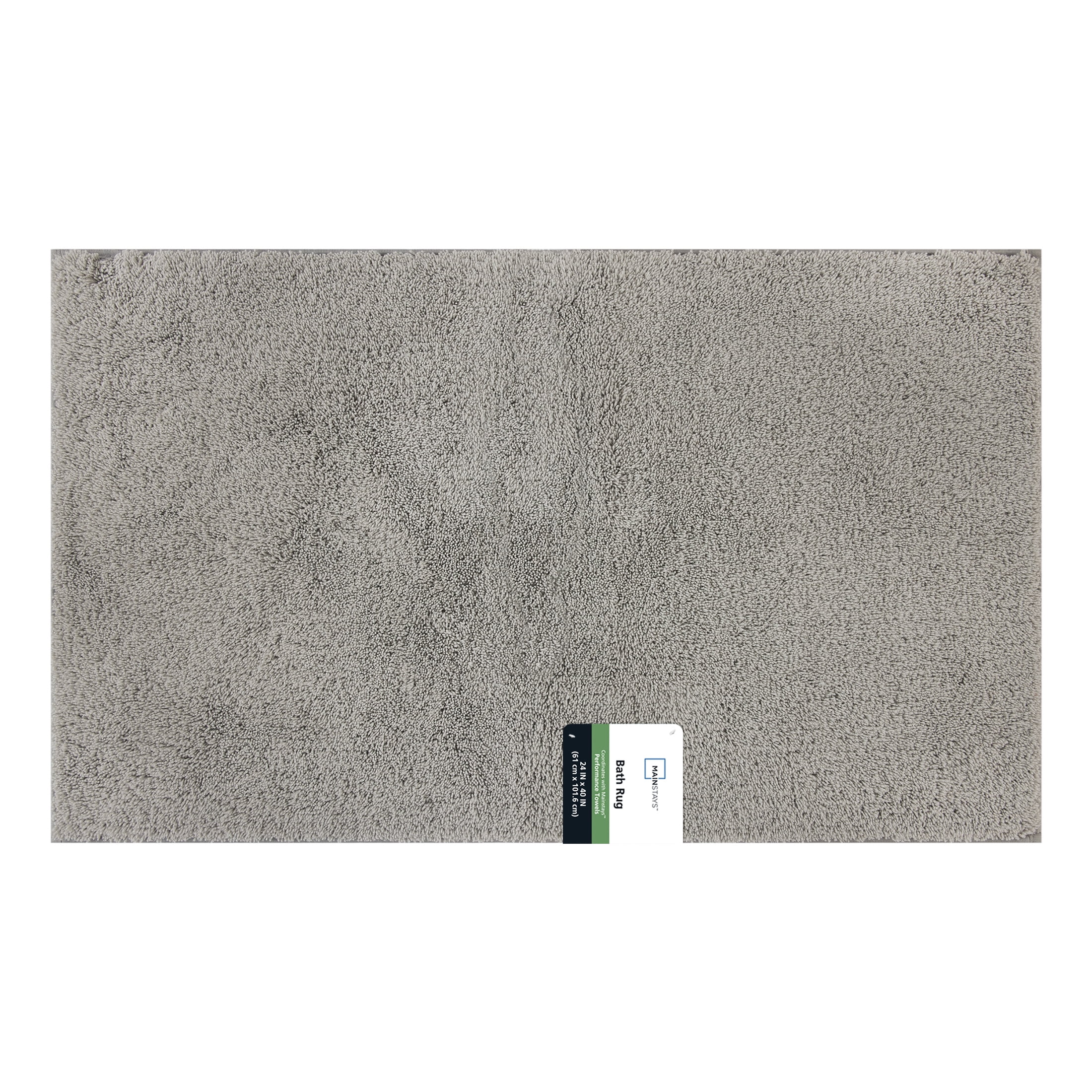 Mainstays Performance Recycled Polyester Bath Rug 24x40" Soft Silver