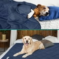 thumbnail image 2 of PetAmi Premium Cooling Dog Blanket | Lightweight Fluffy Pet Throw Blanket Bed Cover for Dogs, Cat, Puppies | Pet Blanket Furniture Protector Couch Sofa | Reversible Fuzzy Cozy | 90x90, Navy Blue, 2 of 8