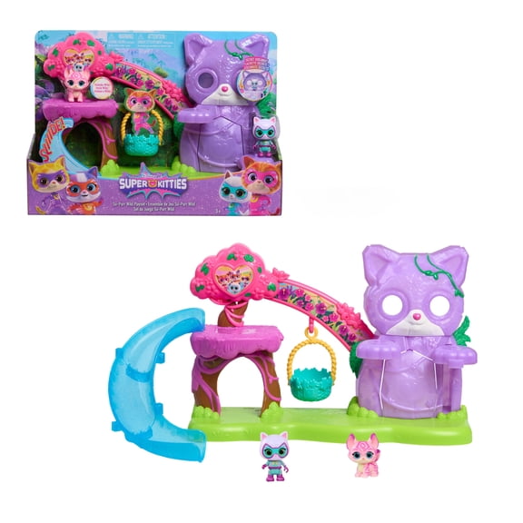 Disney Jr. SuperKitties Su-Purr Wild Playset with Slide and Swing, 5-Pieces, Kids Ages 3 and up