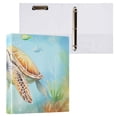 thumbnail image 3 of Turtle Fish Sea Waterweed 3 Ring Binders 1.5 inch Hardcover File Folders with Interior Pockets A4 Size Organizer for School Office Hospital, 3 of 8