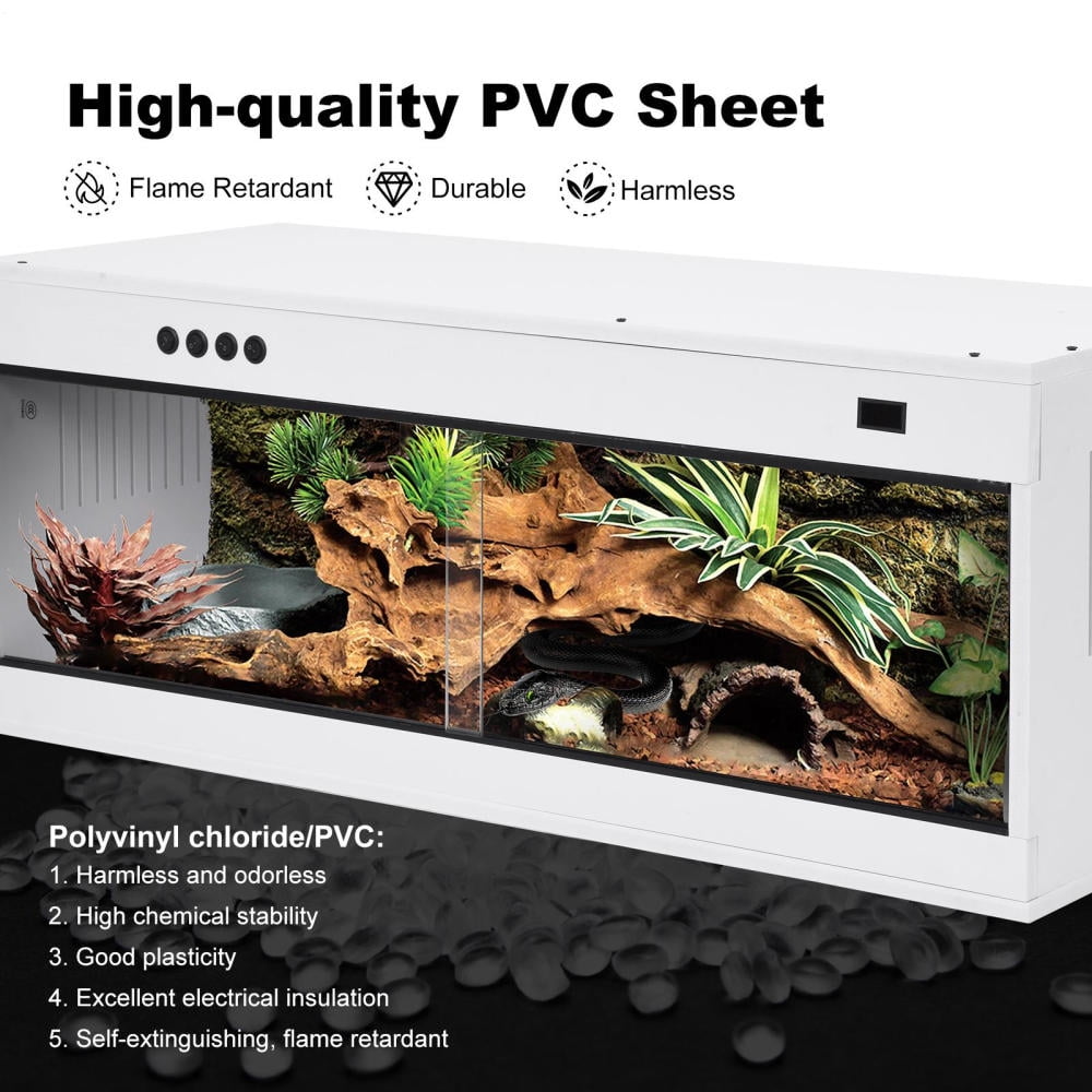 Reptile Terrarium 39x16x16 Inches, Glass Snake Tank with Secure Doors, Habitat for Lizards Frogs Pets(No Temperature Control)