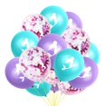 thumbnail image 1 of CHAO 15 globos de sirena globos de confeti de látex rosa claro morado azul, 1 of 5
