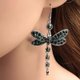 thumbnail image 3 of Women Girl Dragonfly Crystal Colorful Earrings Insect Shape Earrings For Retro Ethnic------Product code 60523, 3 of 4