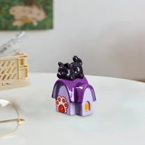 Halloween Miniature Pumpkin Figurine,Witch Figurine,Castle Figurine,Halloween Resin Crafts Ornament Statue for Indoor Haunted House Party Decoration and Spooky Celebration