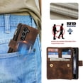 thumbnail image 4 of Decase Wallet Case for Samsung Galaxy Z Fold 5, Premium PU Leather Magnetic Closure Handbag Zipper Pocket Case Kickstand Card Slots with Hand Strap Shockproof Flip Case,Brown, 4 of 7