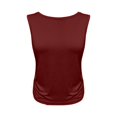 thumbnail image 5 of OIOLOYJM Women's Workout Tank Tops Lightweight Sleeveless Workout Tops Side Ruched Yoga Athletic Running Shirts Elegant Casual Gym Cozy Clothes Wine L, 5 of 7