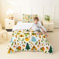 thumbnail image 4 of Manfei Lovely Bear Twin Comforter Sets,Cute Camping Print Bedding Set,White,Reversible,2 Pieces,1 Comforter and 1 Pillowcase, 4 of 7