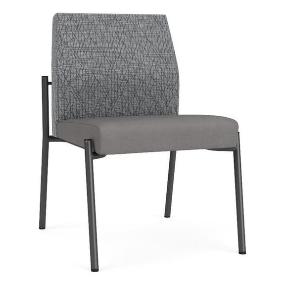 Mystic Reception Waiting Armless Guest Chair / Charcoal Steel / Gray / Gray