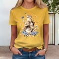 thumbnail image 5 of adaychics Cat Graphic Tees for Women Crew Neck Vintage Short Sleeve T Shirt Fashion Cute Basic Tops for Dating Daily Wear, 5 of 7