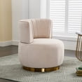 thumbnail image 2 of Furvclv Modern 360° Swivel Accent Chair, Velvet Round Barrel Chair With Hardwood Frame, Wide Upholstered Single Sofa Chairs For Living Room, Bedroom, Kids Room, 2 of 9