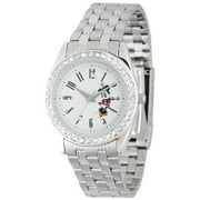 Mickey Mouse Women's Silver Alloy Glitz Watch, Silver Stainless Steel Bracelet