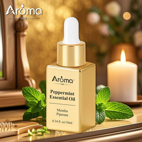 AromaLya 10ml Peppermint Fragrance Oil | Cooling Mint Scented Oil for Diffusers & Home | Refreshing Herbal Aroma