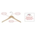 thumbnail image 4 of NAHANCO #81-17CH 17" Natural Gloss Flat Wooden Shirt Hangers with Notches (Pack of 100), 4 of 11