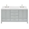 thumbnail image 2 of ARIEL Cambridge 66 Inch Double Rectangle Sink Bathroom Vanity With Carrara White Quartz Countertop 1.5 Edge In Grey, 2 of 7