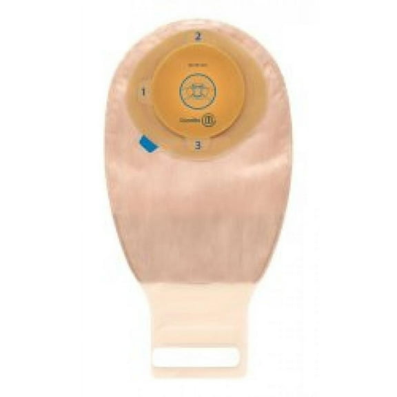 Esteem   Ostomy Pouch, One-Piece System, 12 Inch Length, 1-1/8 x 1-1/2 Inch Stoma Opening, Moldable, 1 Sided Comfort Panel, Transparent, Drainable, 10 Count