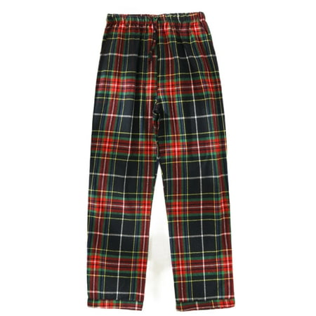 

Niuer Ladies Xmas Lounge Pant Elastic Waist Sleepwear Plaid Christmas Pajamas Pants Warm Pj Bottoms Straight Leg Fleece Trousers Red Green XL