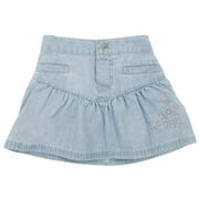 Angle View: Riders - Floral Embroidery Denim Skirt for Girls - Newborn