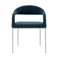 thumbnail image 3 of Diaz Morgan 5 Piece Round Glass Dining Table Set with Blue Fabric, 3 of 8