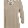 thumbnail image 3 of FashionOutfit Women's Flowy 3/4 Sleeve Bohemian Lace Top, 3 of 3