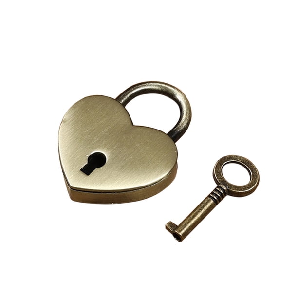 Regalos para Parejas Regalo Del Día de la Cerradura Del Llavero en Forma de Corazón para Parejas, Aleación de Oro de 1.18x1.46x0.23In, Como Accesorio de Cerradura Y Regalos de Decoración para el Hogar