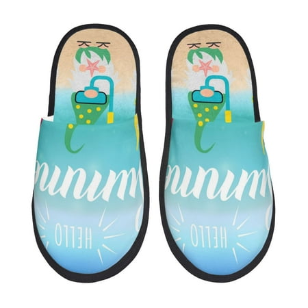 

Pofeuu Hello Summer Gnome 1 Print EVA Fuzzy House super light Slippers Slippers Scuff Outdoor Indoor Warm Cozy Plush Bedroom Shoes Soft Flat Comfy Anti-Slip-Medium