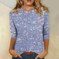 thumbnail image 5 of DDAPJ pyju Women's Sparkly Sequin Printed 3/4 Sleeve Tops Lightweight Glitter Party Blouse Night Out Shirts for Party Evening Light Purple M, 5 of 6