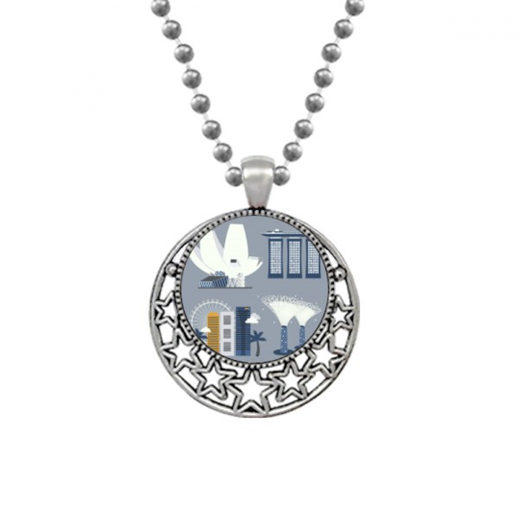 Singapour Célèbres Taches Art Déco Mode Colliers Pendentif Rétro Lune Étoiles Bijoux