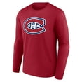 thumbnail image 2 of Men's Red Montreal Canadiens Primary Logo Long Sleeve T-Shirt, 2 of 3