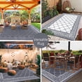 thumbnail image 3 of Enyhom Outdoor Waterproof Rug 9'x12', Reversible Plastic Straw Grass Rug, Outdoor RV Rug, Easy to Clean, Suitable for Porch, Terrace, Campervan, Balcony, Backyard, Picnic, Gray, 3 of 8