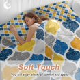 thumbnail image 4 of Yellow Blue Bedding Duvet Cover Set Queen Size 4 Pieces Moroccan Trellis Retro Abstract Geometric Bedding Set with Zipper Closure, 1 Comforter Cover 90x92 Inches 1 Flat Sheet & 2 Pillow Cases, 4 of 7