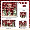 thumbnail image 2 of 4 Pcs Christmas Shower Curtain Set: Red Buffalo Plaid, non-slip rugs, toilet lid cover, 12 hooks. Xmas tree design for winter decor. Home Decor, Kitchen, & Other., 2 of 7