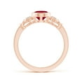 thumbnail image 2 of ANGARA Natural Vintage Style Bezel-Set Oval 1.25 ct Ruby Ring with Diamonds in 14K Rose Gold for Women (Size-8x6mm) | July Birthstone Jewelry for Her | Natural Ruby Rings, 2 of 9