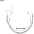 thumbnail image 5 of Gargantilla con diamantes de imitación, collares con hileras de diamantes plateados, collar de cristal brillante, joyería de cadena, accesorios minimalistas para fiestas y bailes para mujeres y niñas, 5 of 5
