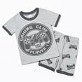 thumbnail image 6 of TOWED22 Toddler Baby Boy Clothes Summer Funny Letter Print Shirts Top Solid Pocket Shorts 2PC Sets Kids Casual Outfits Grey,4-5 Y, 6 of 6