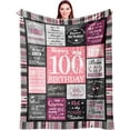 thumbnail image 1 of LHSHID 100th Birthday Gifts for Women Blanket 100th Birthday Party Supplies Decorations Happy 100th Birthday Gifts for 100 Year Old WomanGifts for 100th Birthday Women Mom Grandma 30"x40", 1 of 7