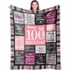 thumbnail image 1 of LHSHID 100th Birthday Gifts for Women Blanket 100th Birthday Party Supplies Decorations Happy 100th Birthday Gifts for 100 Year Old WomanGifts for 100th Birthday Women Mom Grandma 30"x40", 1 of 7
